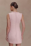 Lea Tweed Sleeveless Mini Dress Baby Pink