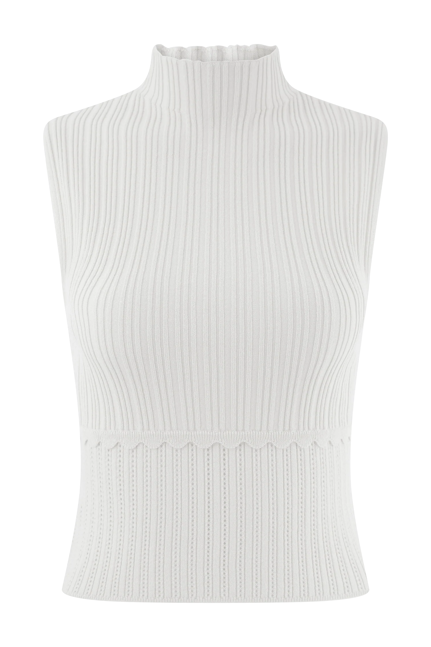 Indy Pointelle Knit Top Ivory