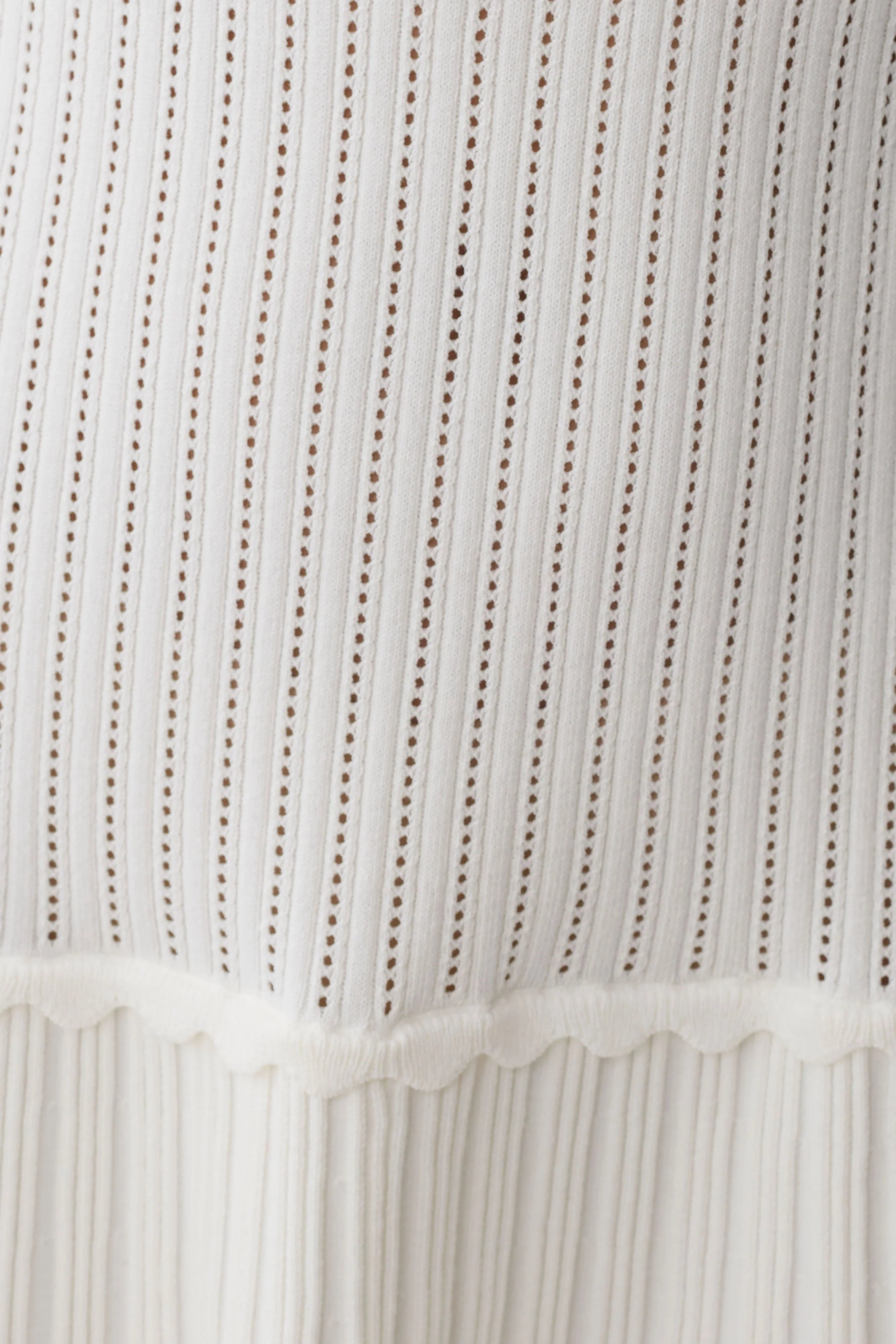 Adena Pointelle Knit Mini Dress Ivory
