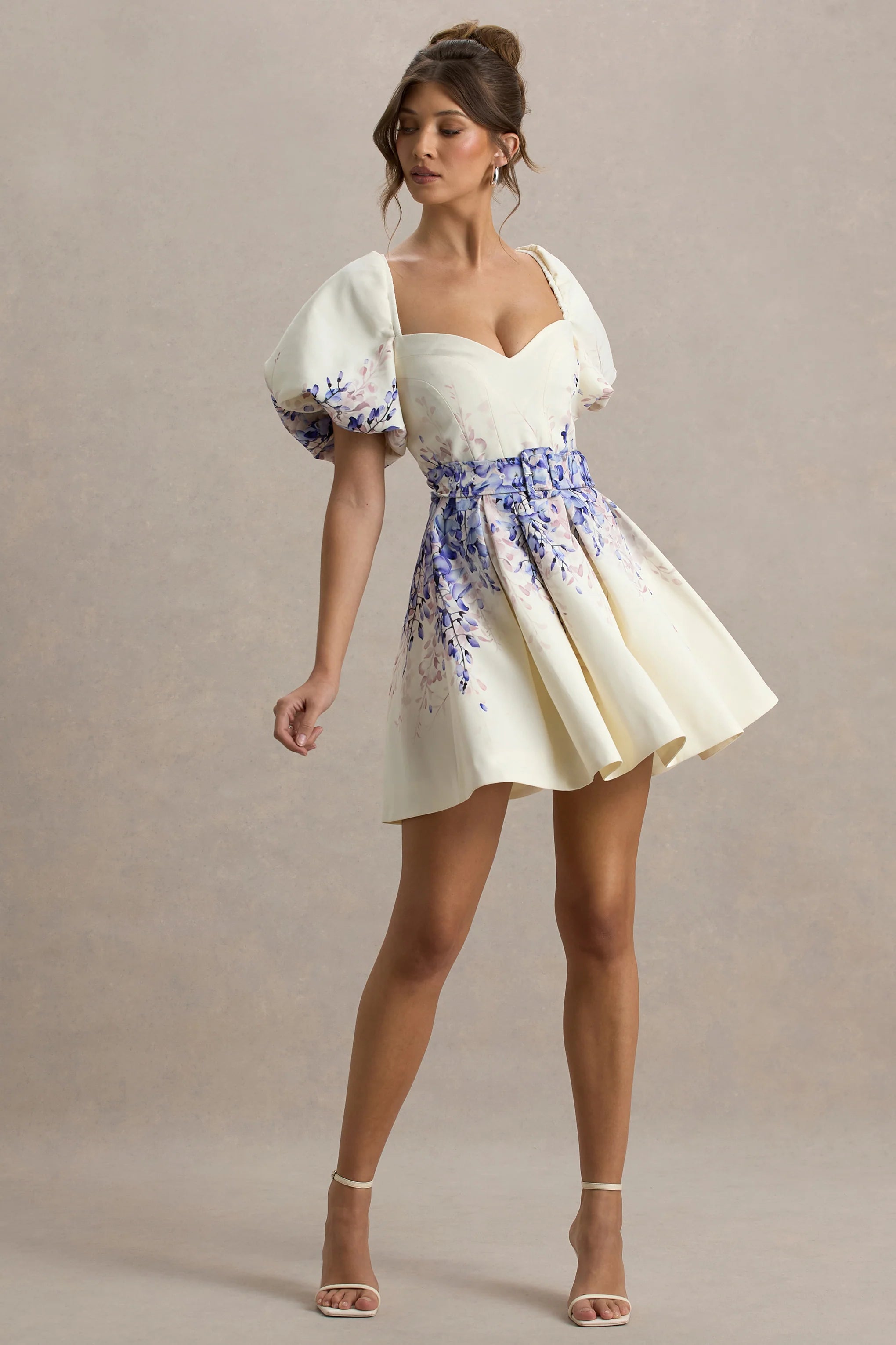 Tapia Wisteria Print Belted Mini Dress