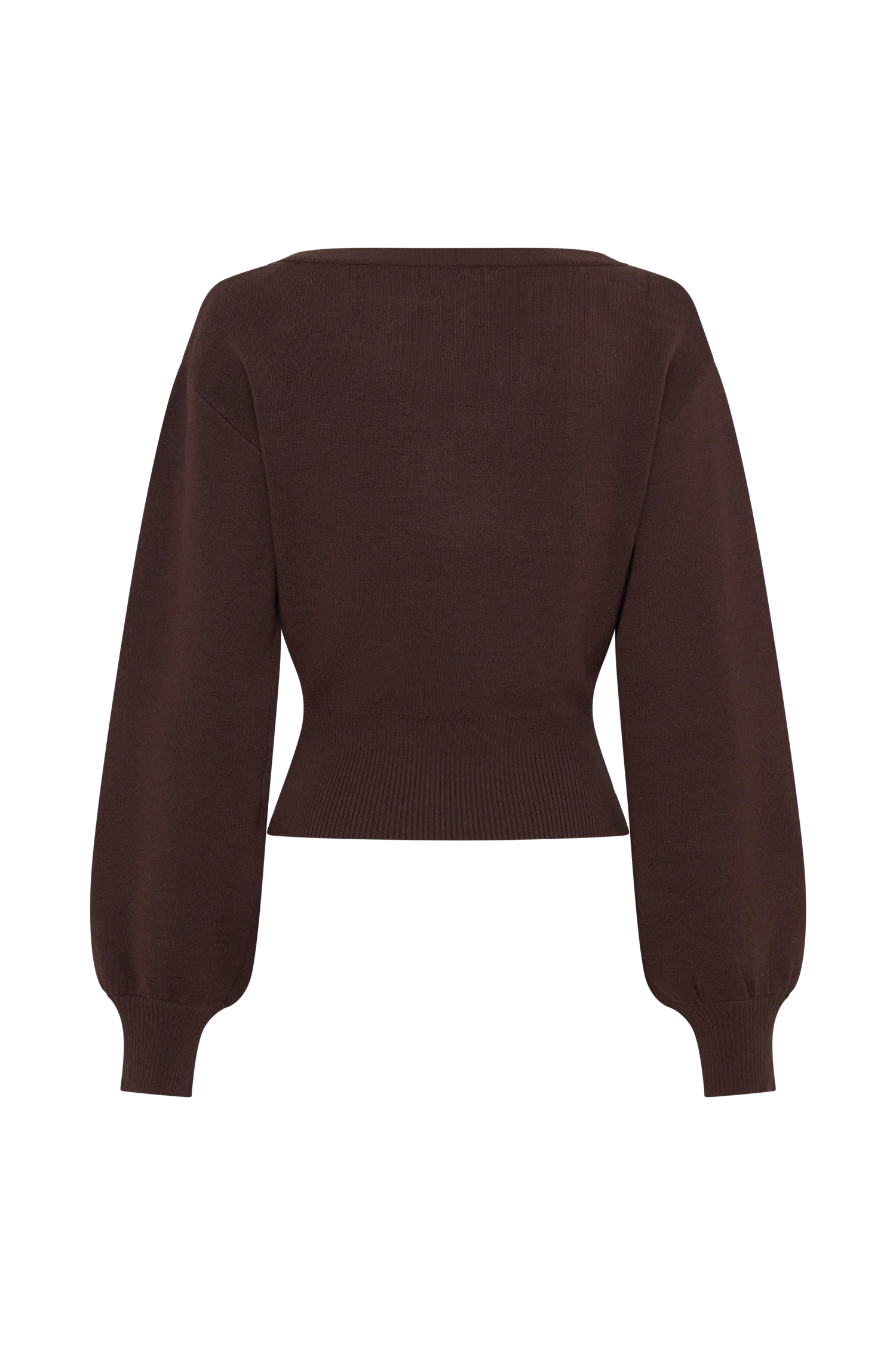 Mertyle Aysmetrical Knit Jumper Deep Chocolate