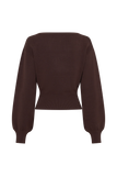 Mertyle Aysmetrical Knit Jumper Deep Chocolate