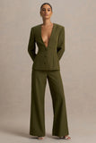 Silvia Olive Straight Leg Trousers