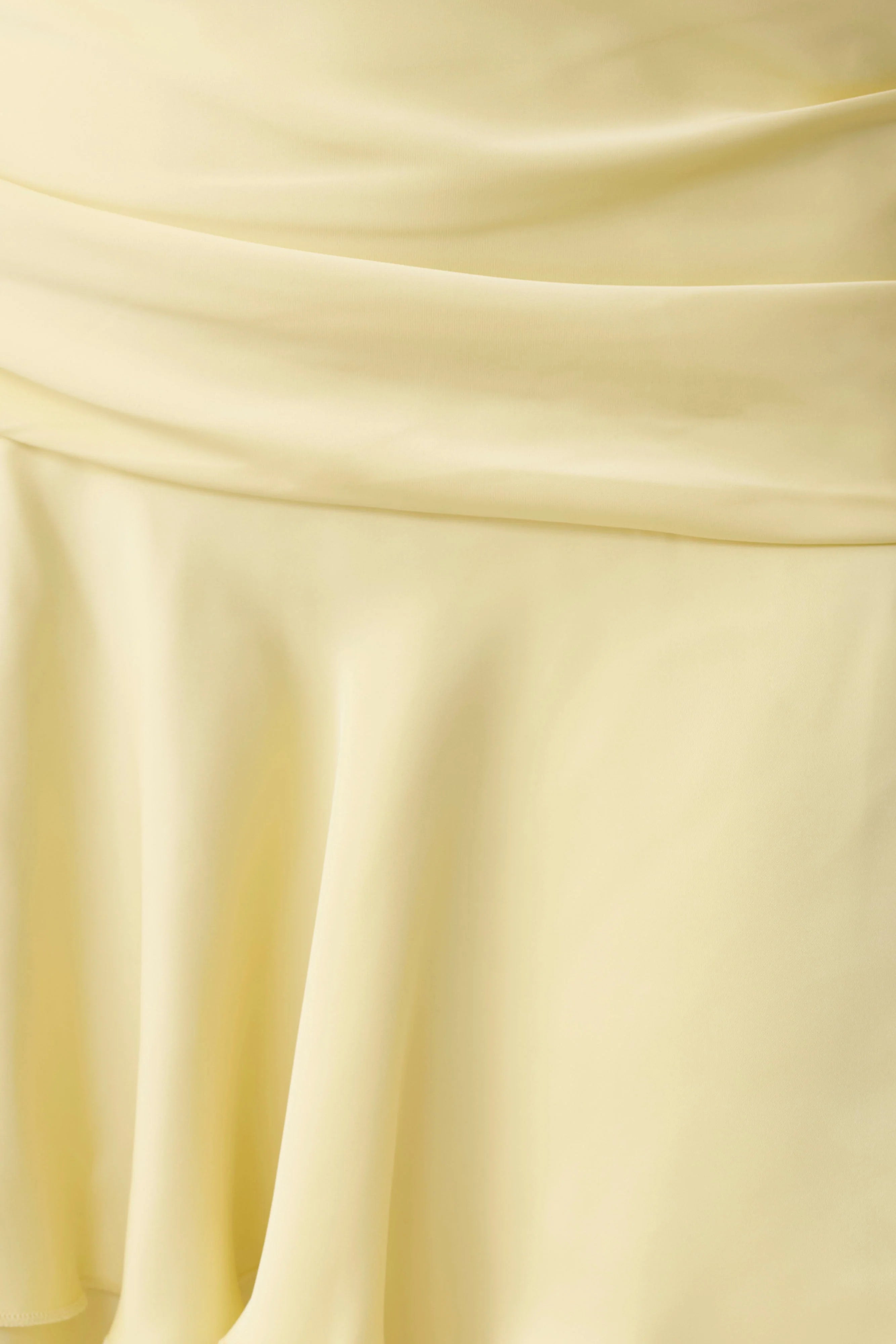 Poppy Satin Halter Mini Dress Lemon