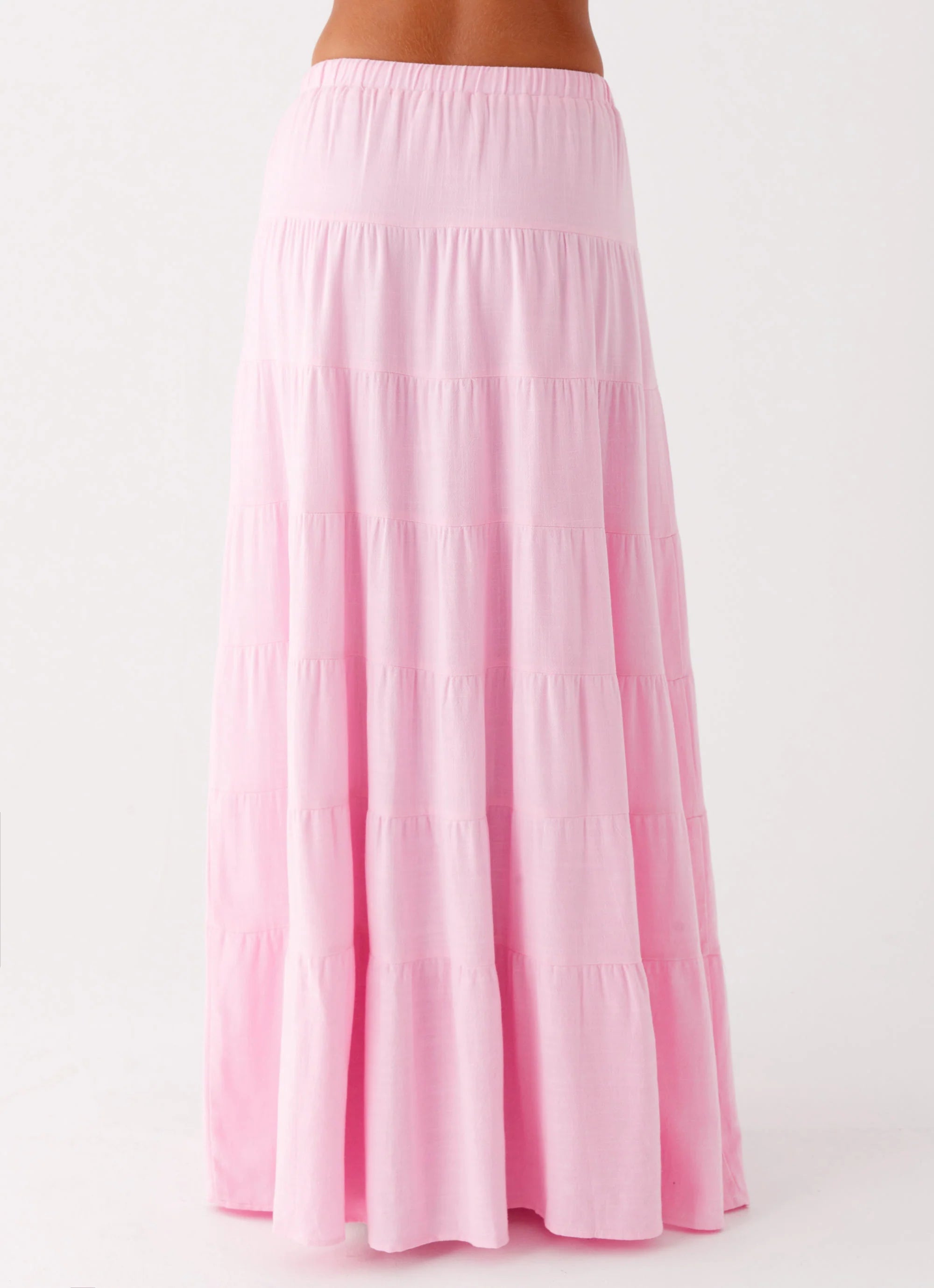 Mariella Linen Maxi Skirt Pink