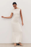 Kinsley Slinky Maxi Dress With Hardware Ivory