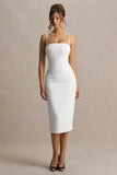 Baylor White Midi Dress With Removable Cape