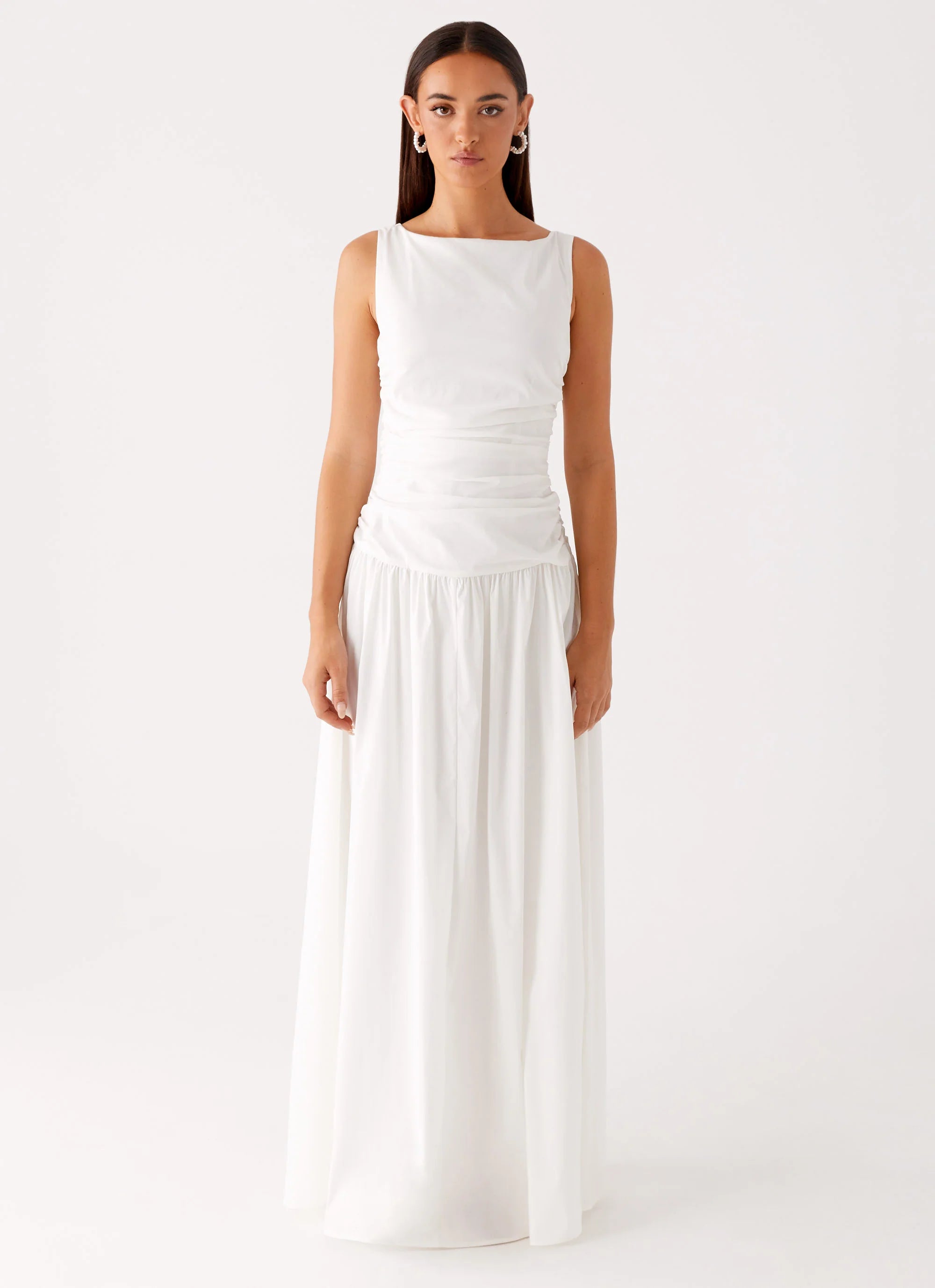 Carmel High Neck Maxi Dress White