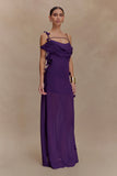Rosalie Floral Chiffon Maxi Dress Purple