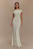 Kinsley Slinky Maxi Dress With Hardware Ivory