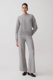 Evan Knit Wide Leg Pants Grey Marle