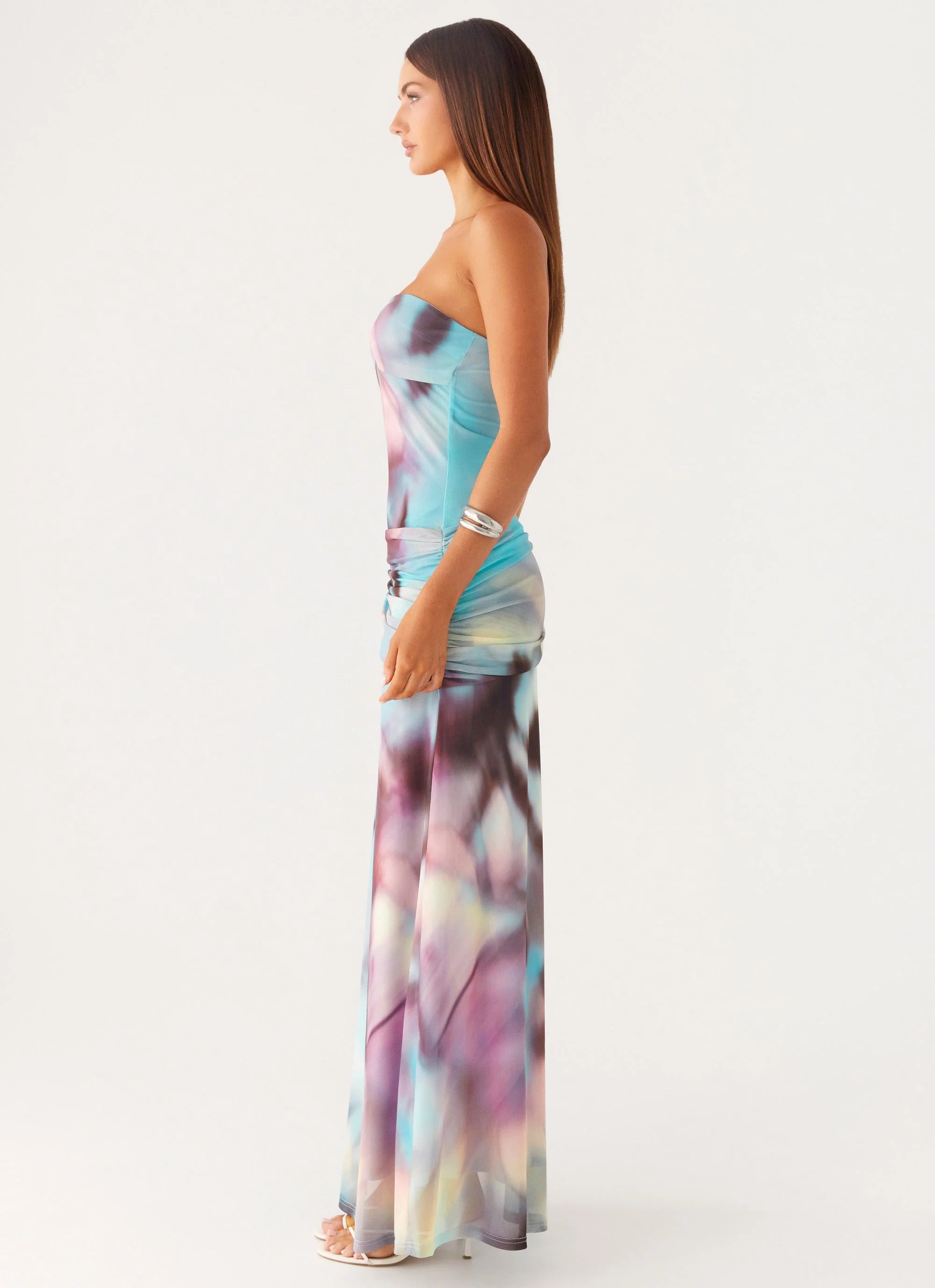 Isle Escape Mesh Maxi Dress Sea Splash
