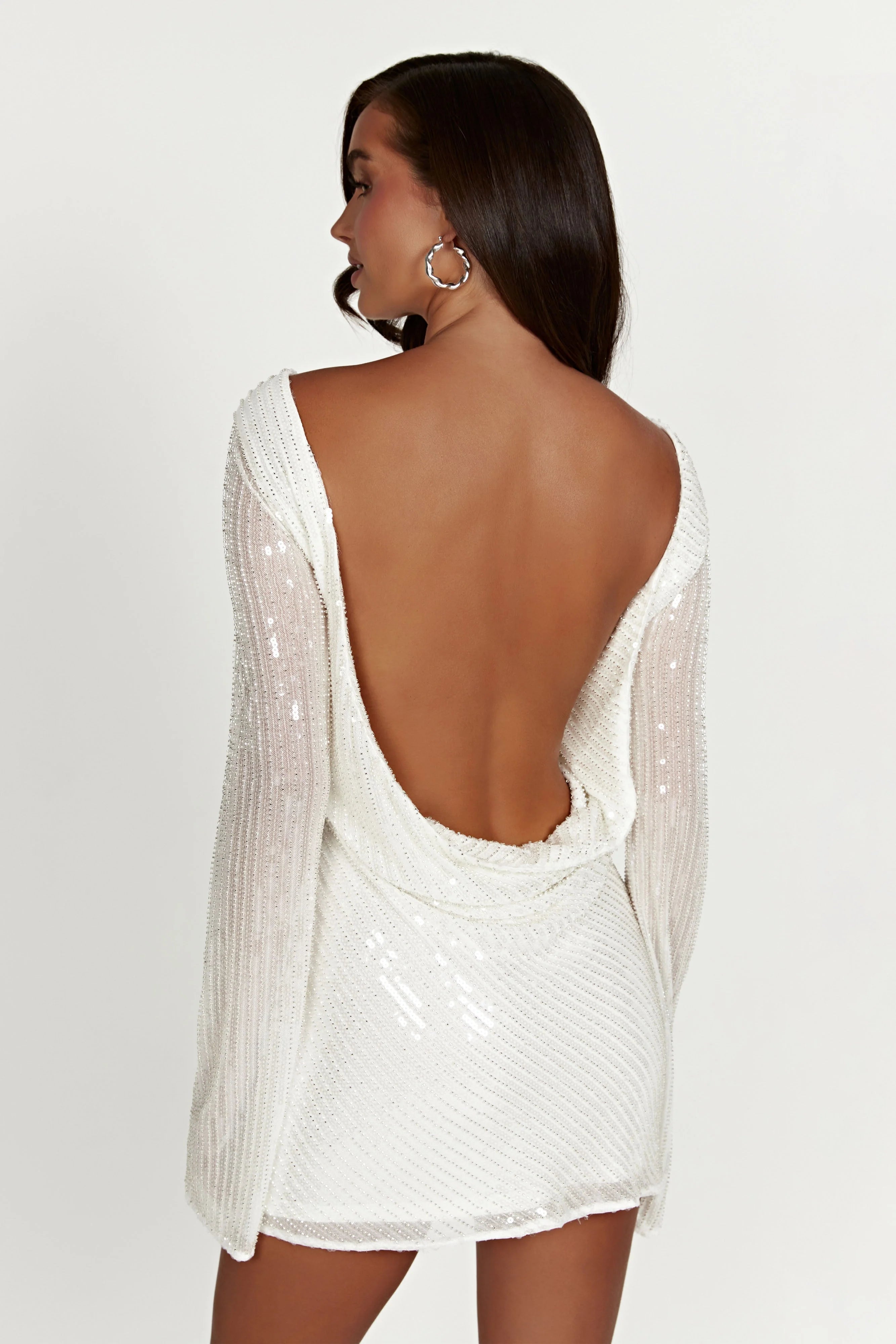 Nala Sequin Mini Dress White