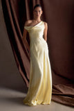 Jacinta One Shoulder Maxi Dress Pastel Lemon