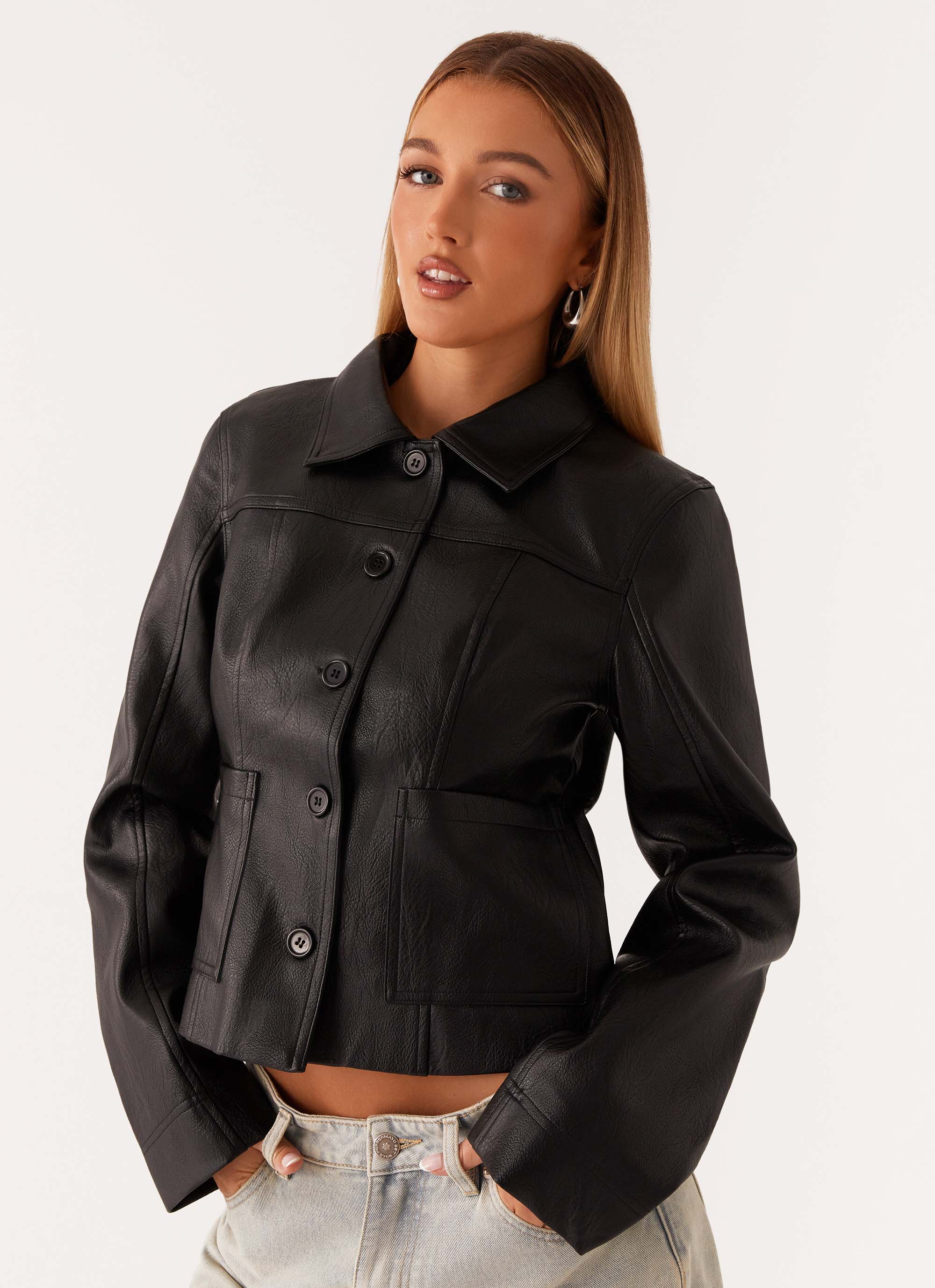 Verona Faux Leather Jacket Black
