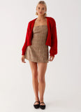 Jasleen Knit Cardigan Red