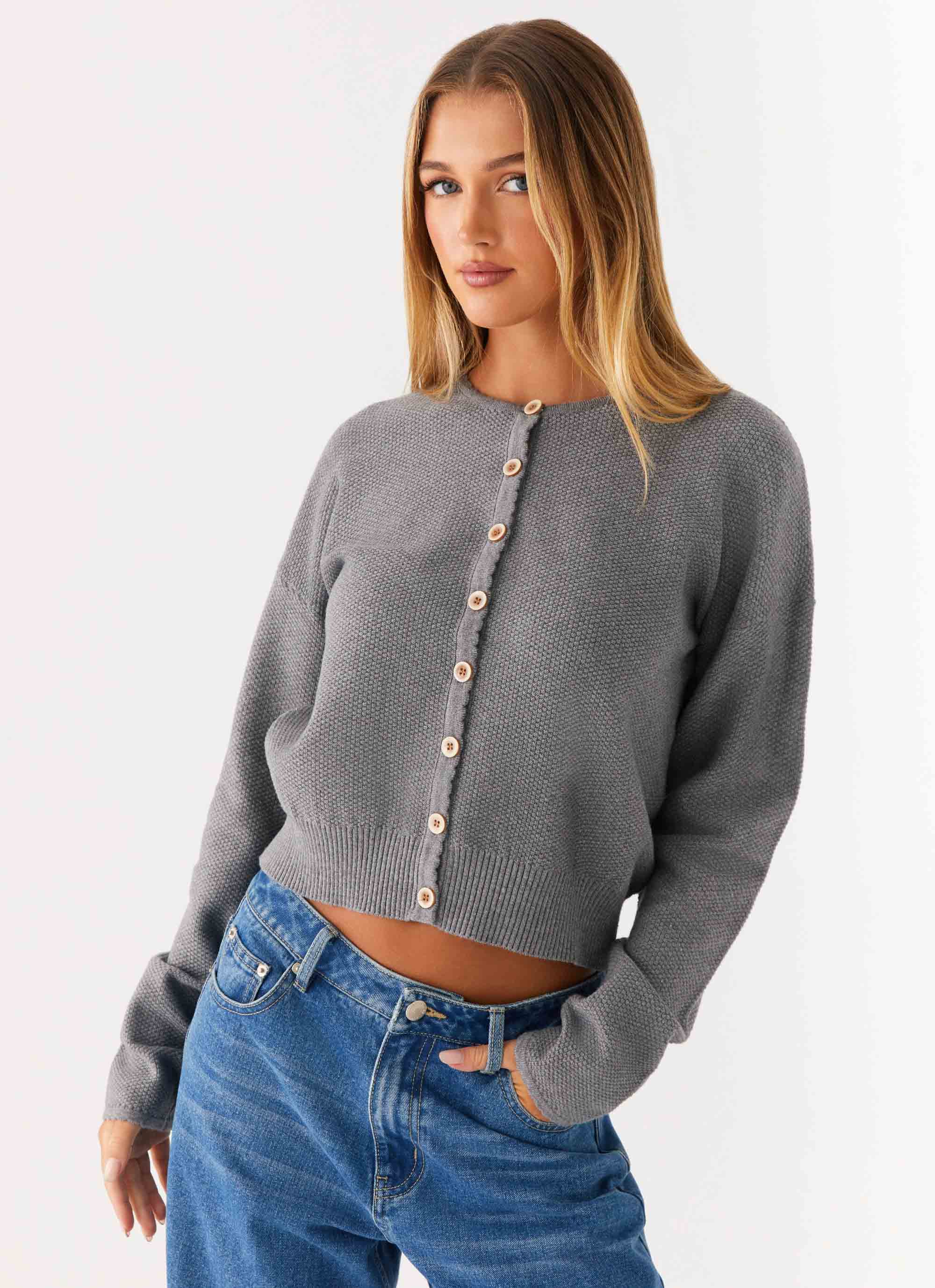 Etty Knit Cardigan Dark Grey