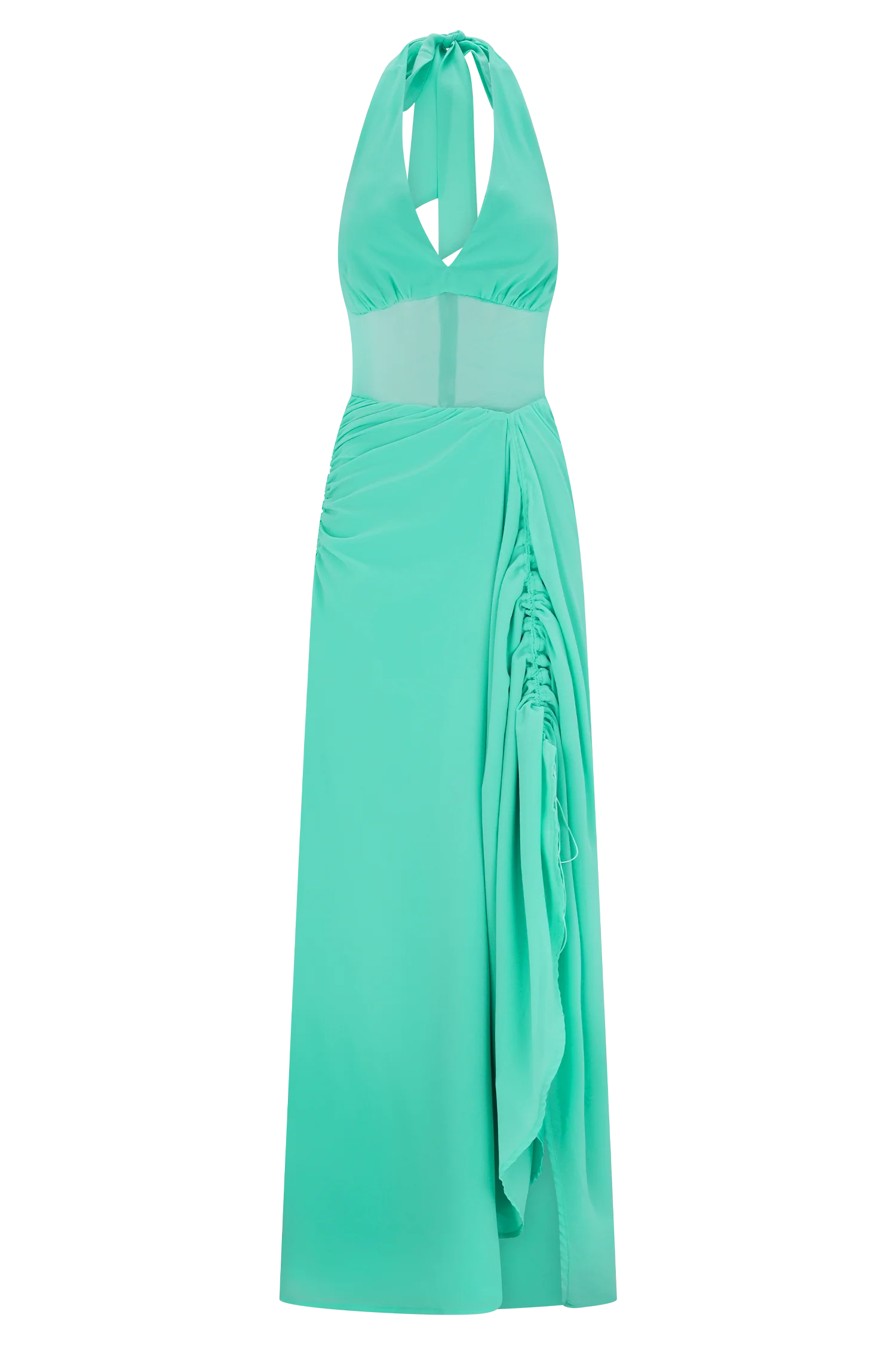 Jonna Chiffon And Mesh Maxi Dress Lagoon