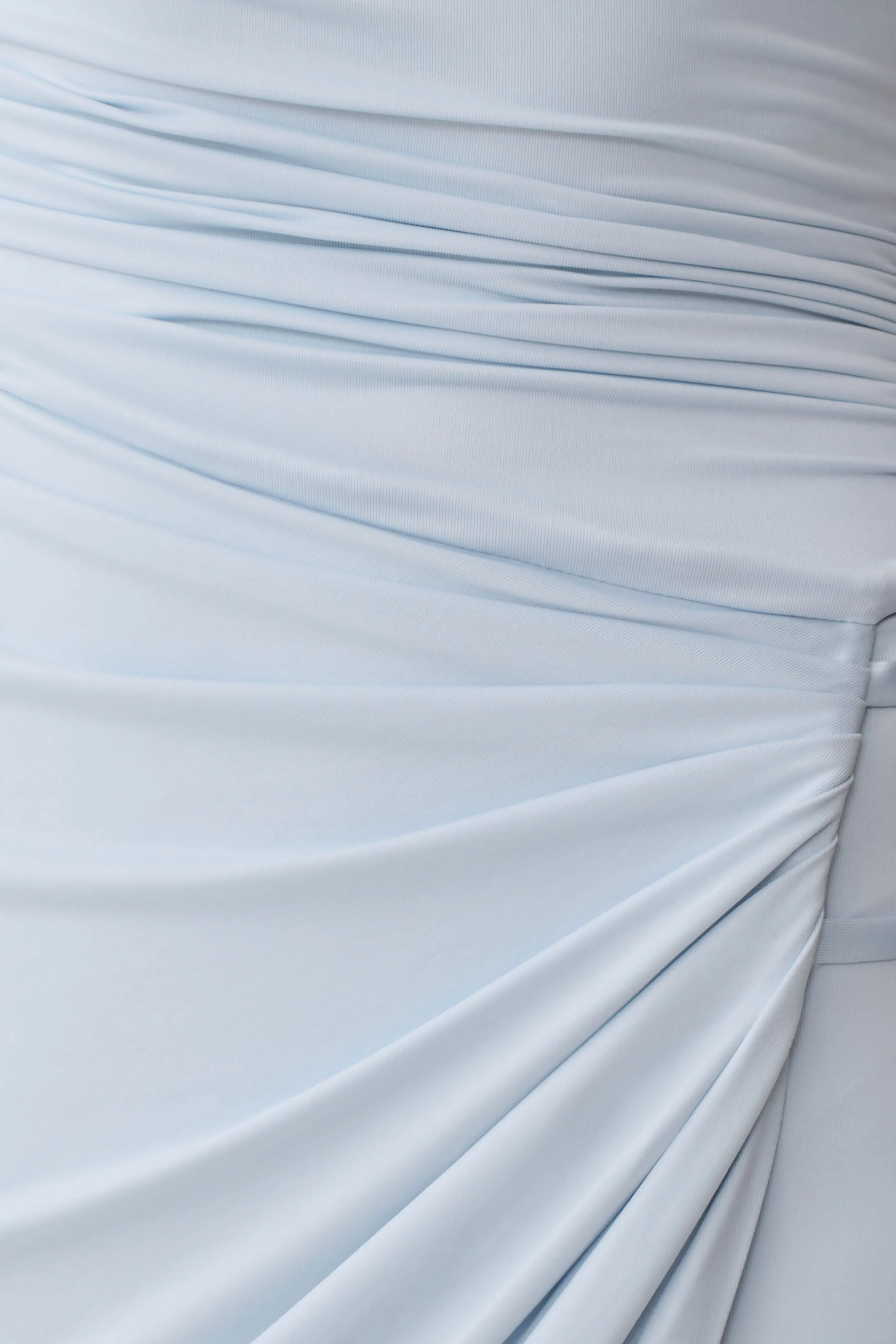 Alyn Off Shoulder Draped Maxi Dress Pale Blue