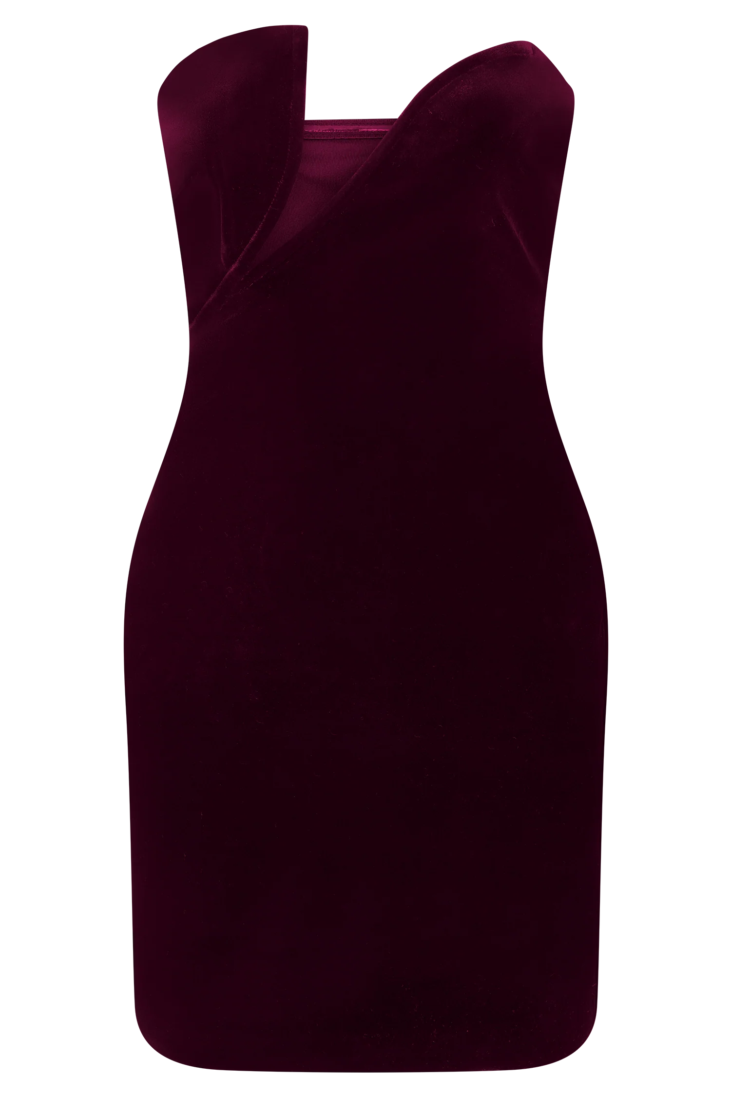 Paulina Velvet Strapless Mini Dress Wine
