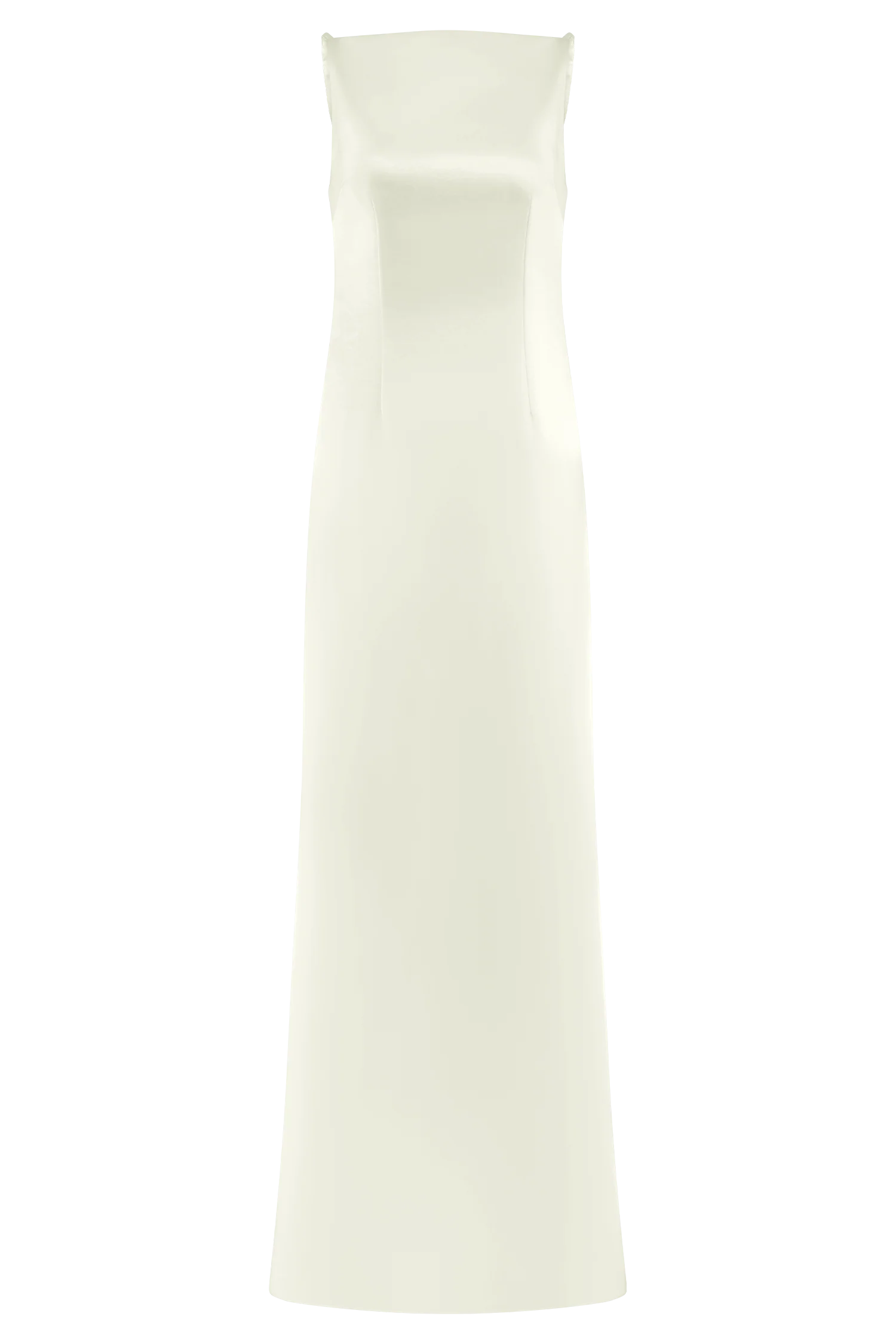 Violet Sleeveless Satin Maxi Dress White