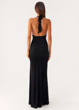 Miyah Halter Hardware Maxi Dress Black