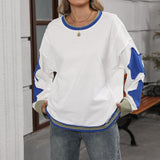 Women Oversized Sweatshirt Star Graphic Drop Shoulder Sloutchy Fit Pullover Tops Y2k Long Sleeve Shirt
