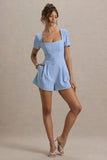 Brizzie Light Blue Short Sleeve Playsuit