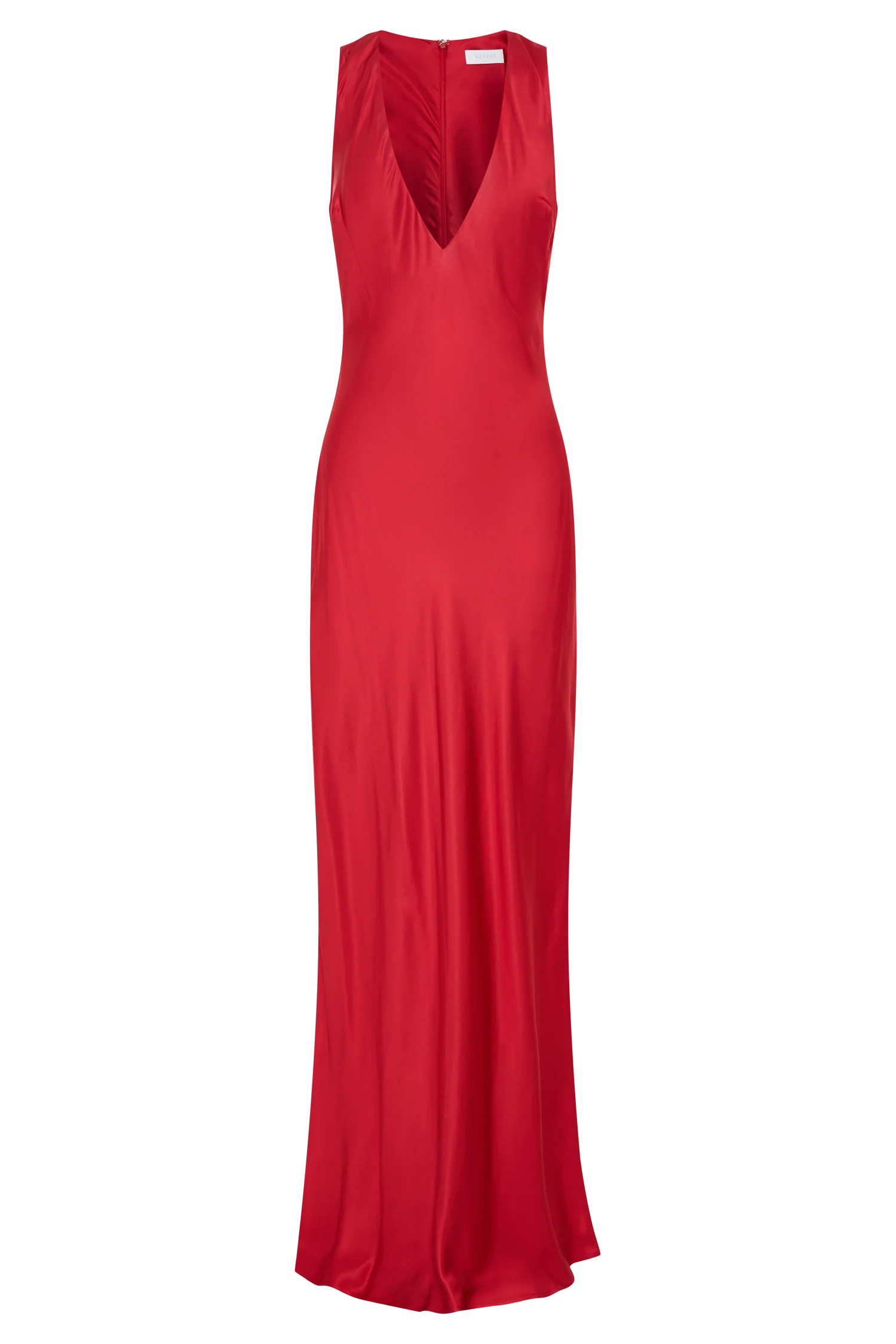 Esme Plunge Satin Maxi Dress Red