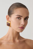 Inaya Square Stud Earring Gold