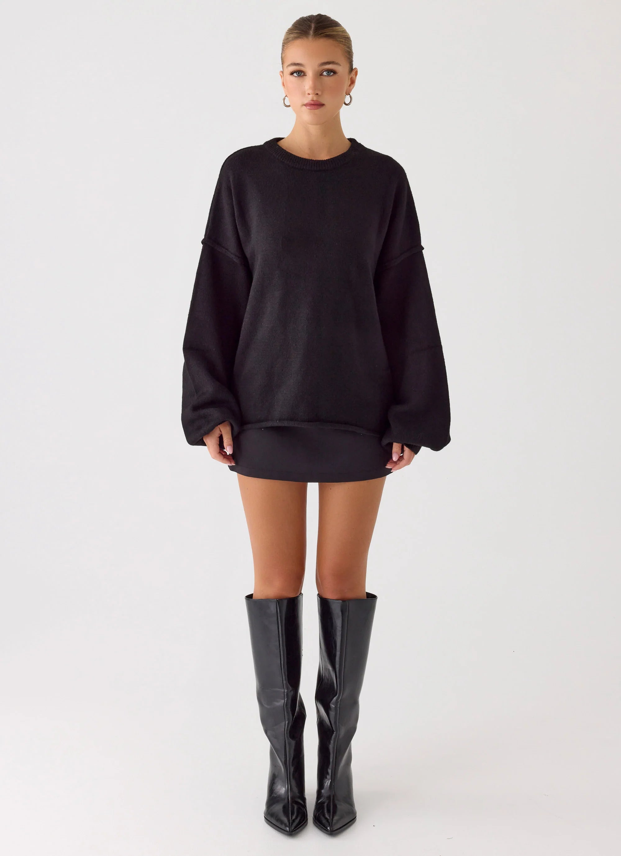 Jack Oversized Knit Sweater Black