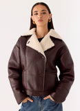 Demine Double Faced Short Coat Chocolate
