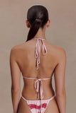 Robyn Beaded Triangle Bikini Top Pink