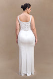 Elsie Pearl Beaded Bustier Top White