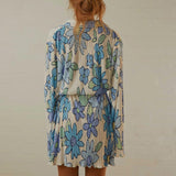 Women Shirt Dresses Long Sleeve Pleated Mini Dress Casual Button Down Tunic Tops with Belt Vintage Streetwear