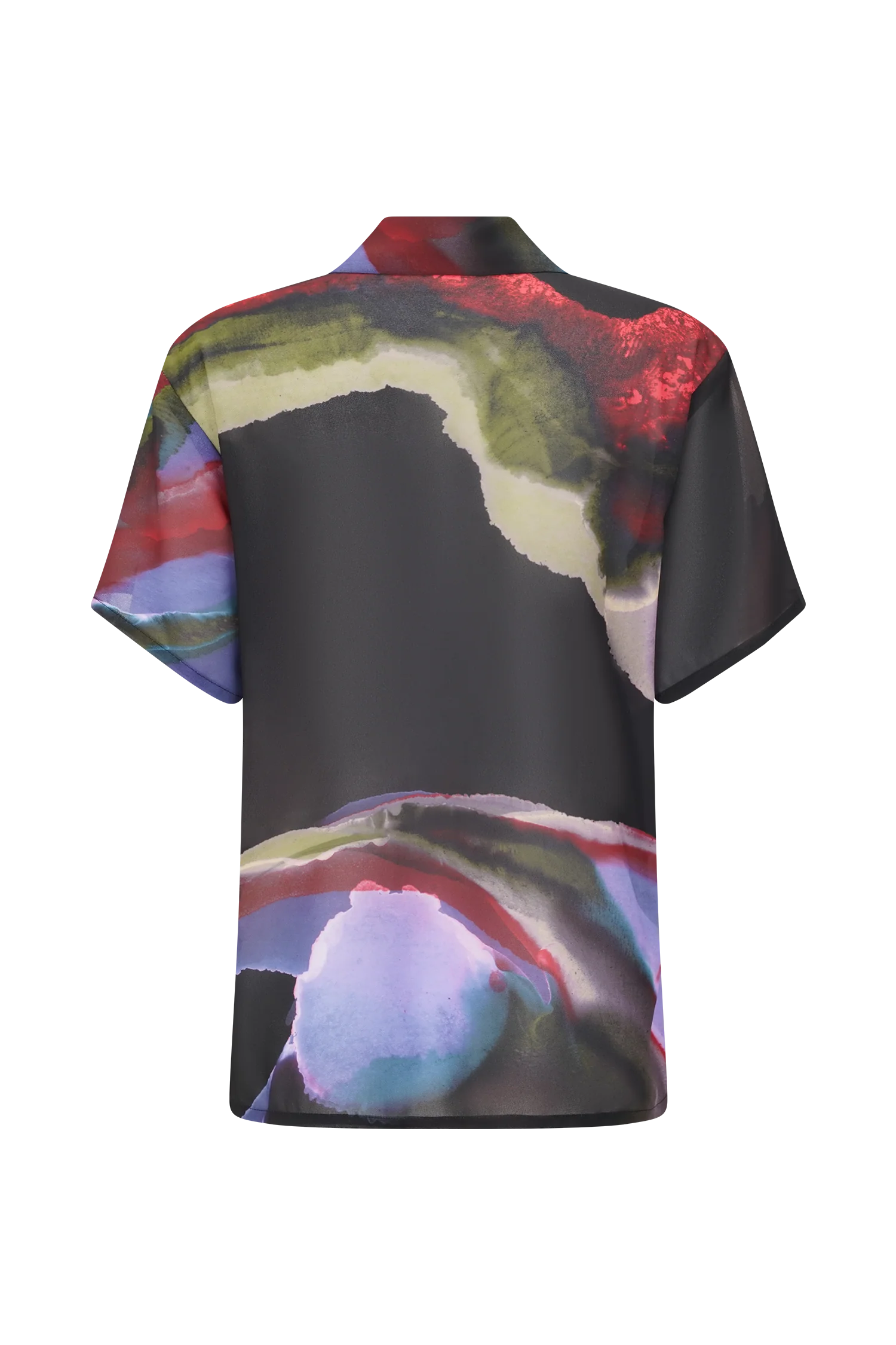 Rachel Chiffon Short Sleeve Shirt Multi Fluid Reverie Print