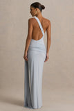 Bonnie Blue Asymmetric Neck Maxi Dress With Open Back