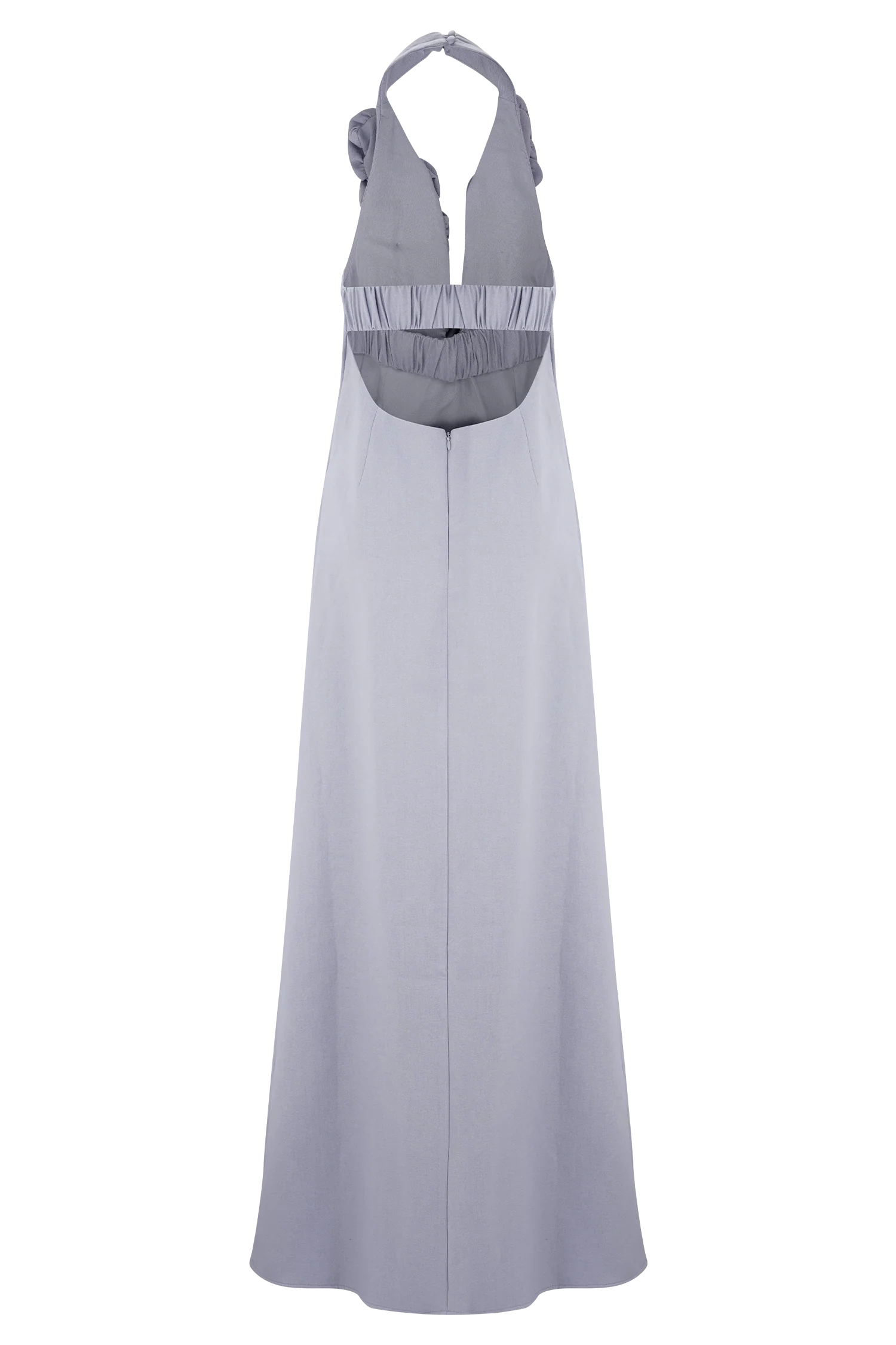 Carolyn Linen Bubble Maxi Dress Misty Blue