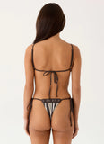 Serafia Bikini Top Chocolate Olive Stripe