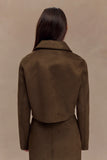 Hayes Faux Suede Collared Jacket Chocolate