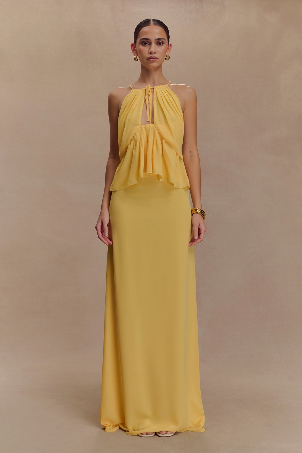 Katalina Chiffon Maxi Skirt Butterscotch