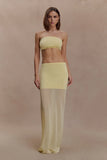 Tanyel Sheer And Bandage Knit Maxi Skirt Lemon