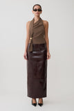 Marina Halter Top With Hardware Cacao Brown