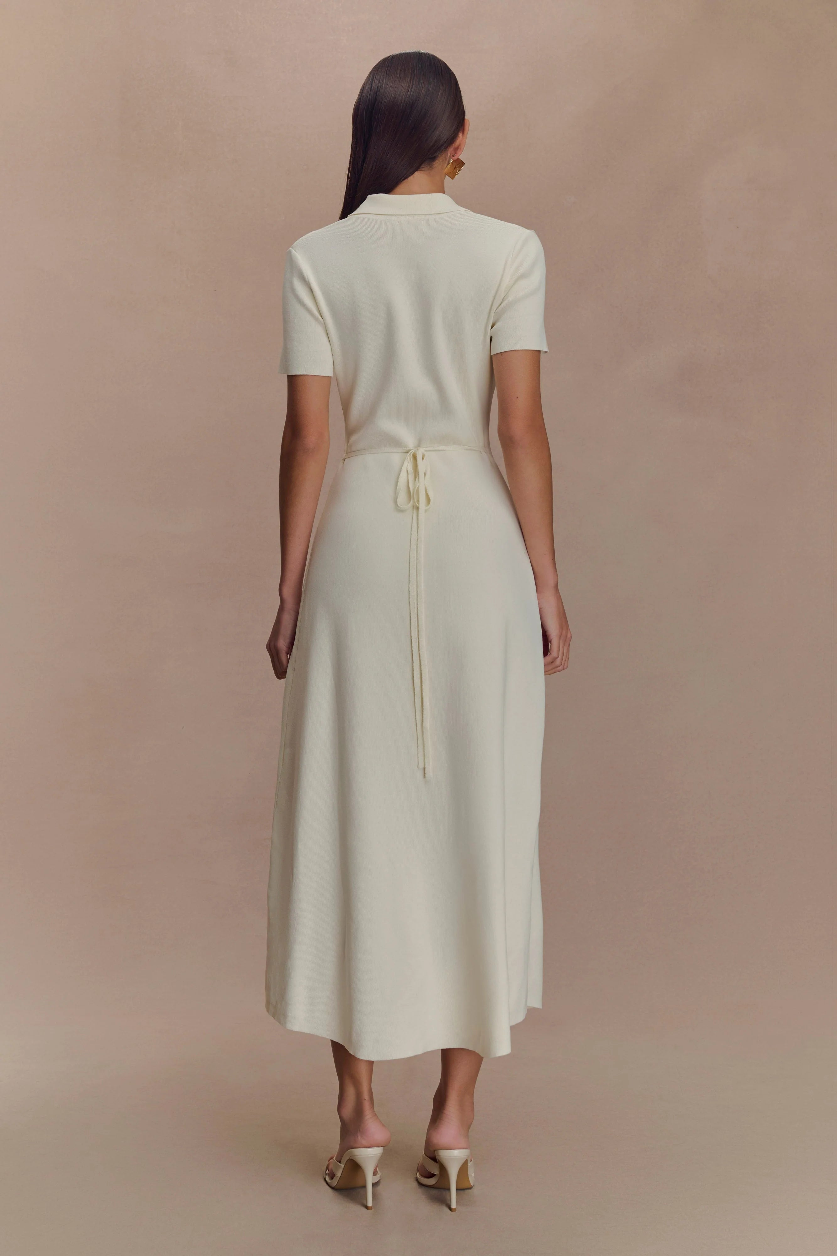 Pearson Short Sleeve Knit Midi Dress Ivory