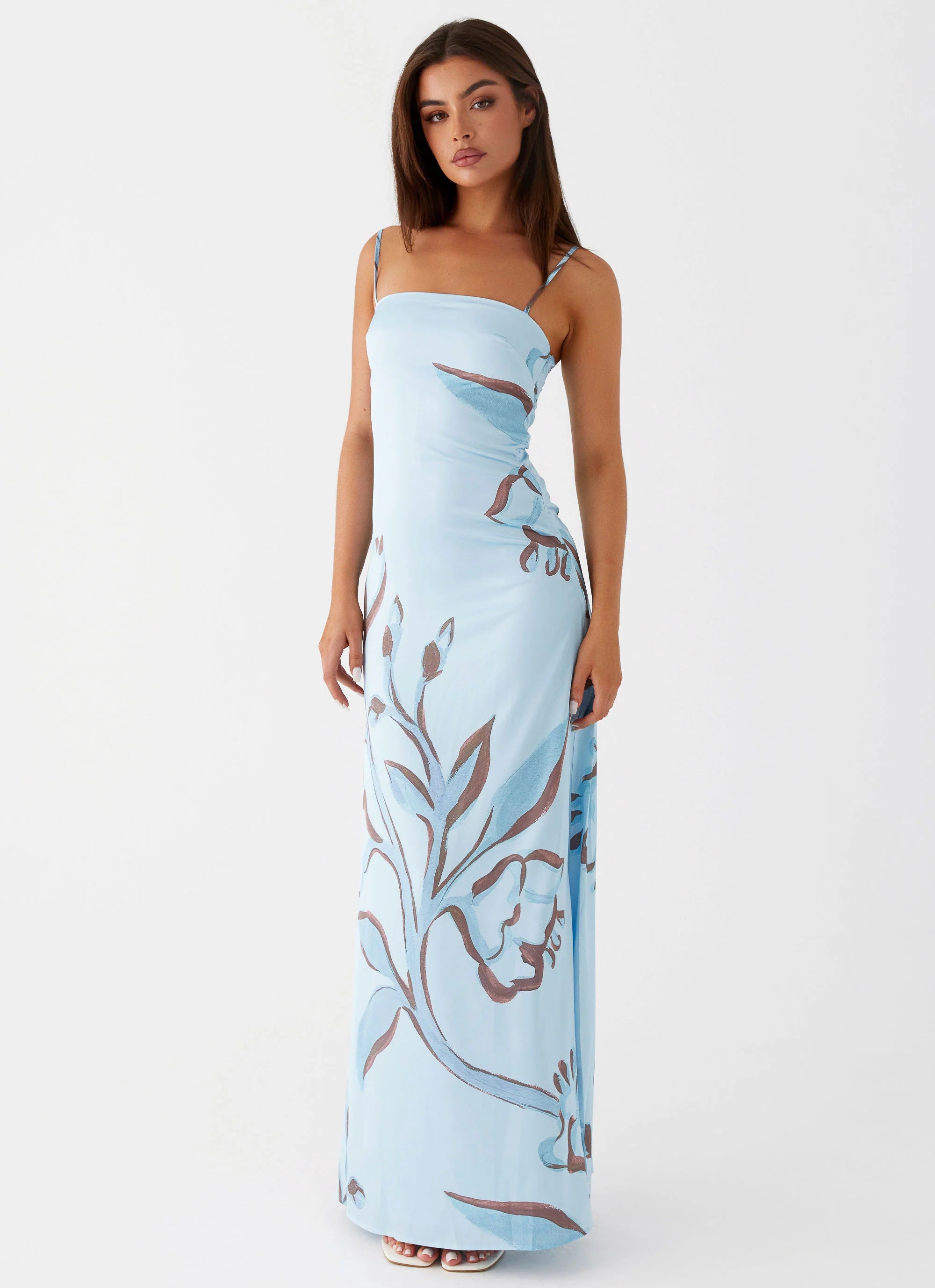 Aster Bloom Maxi Dress Blue Floral