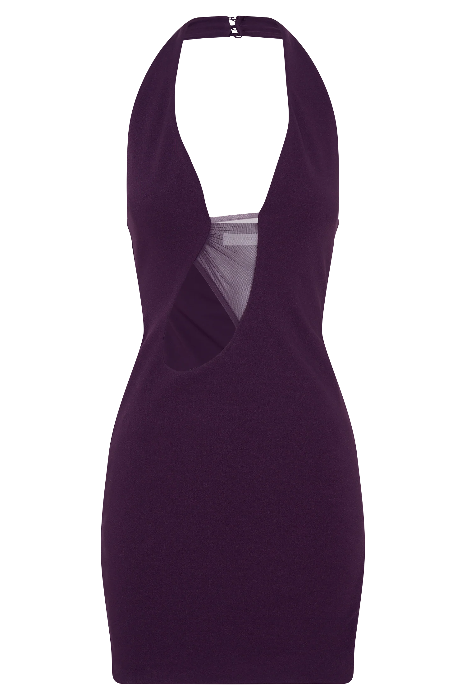 Aubree Crepe And Mesh Mini Dress Purple