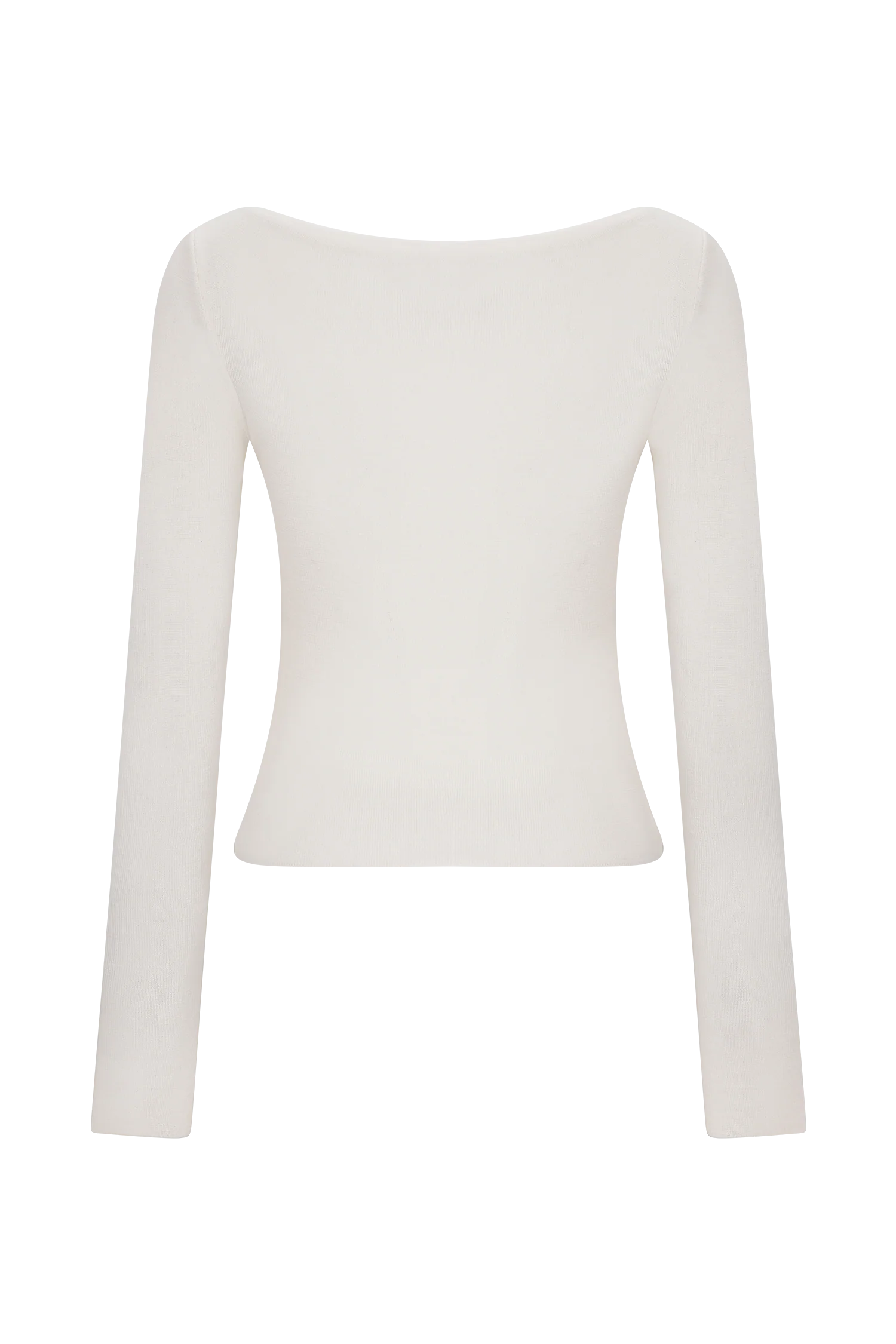 Paedyn Merino Wool Ribbed Long Sleeve Top Ivory