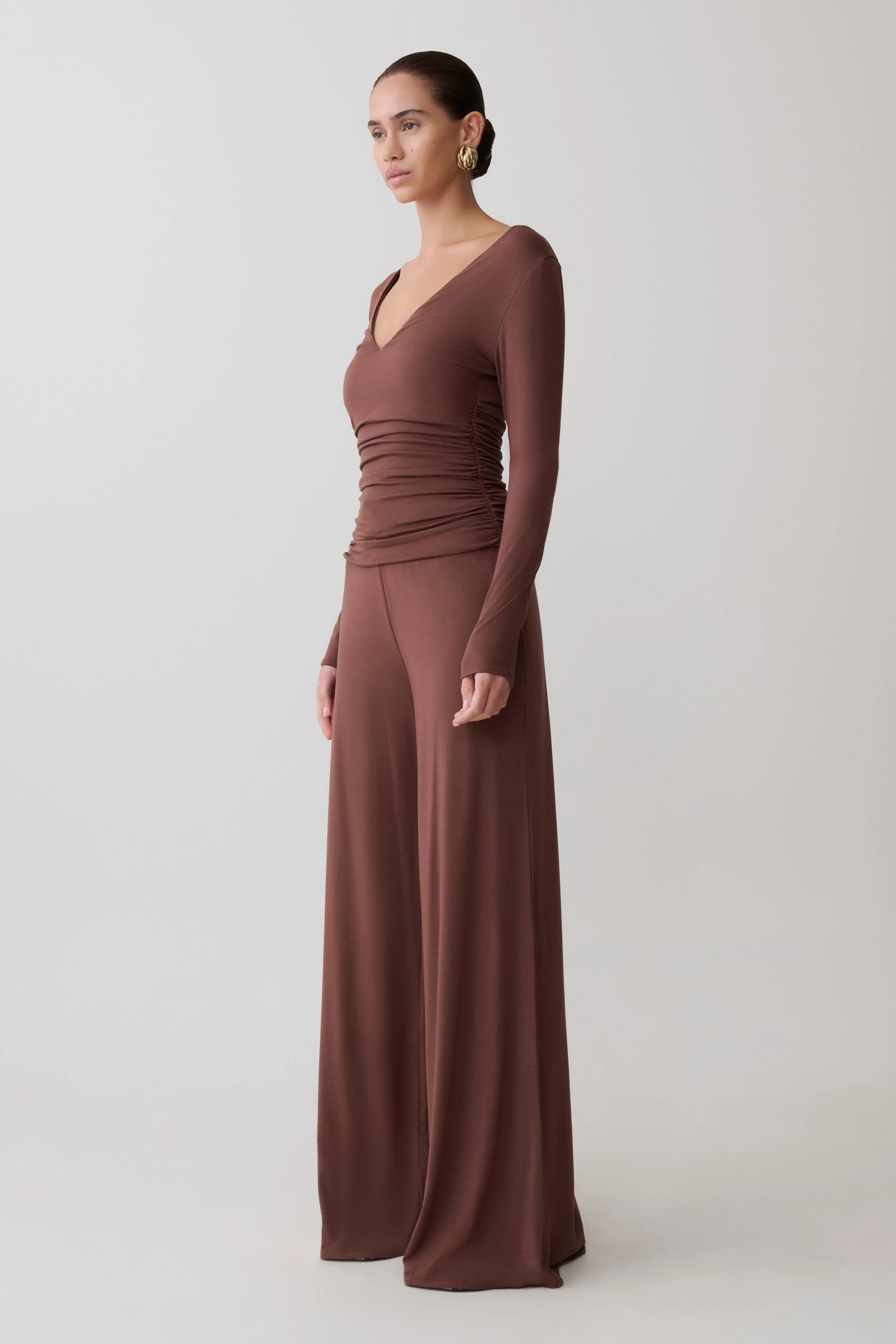 Sari Long Sleeve Modal Top Chocolate