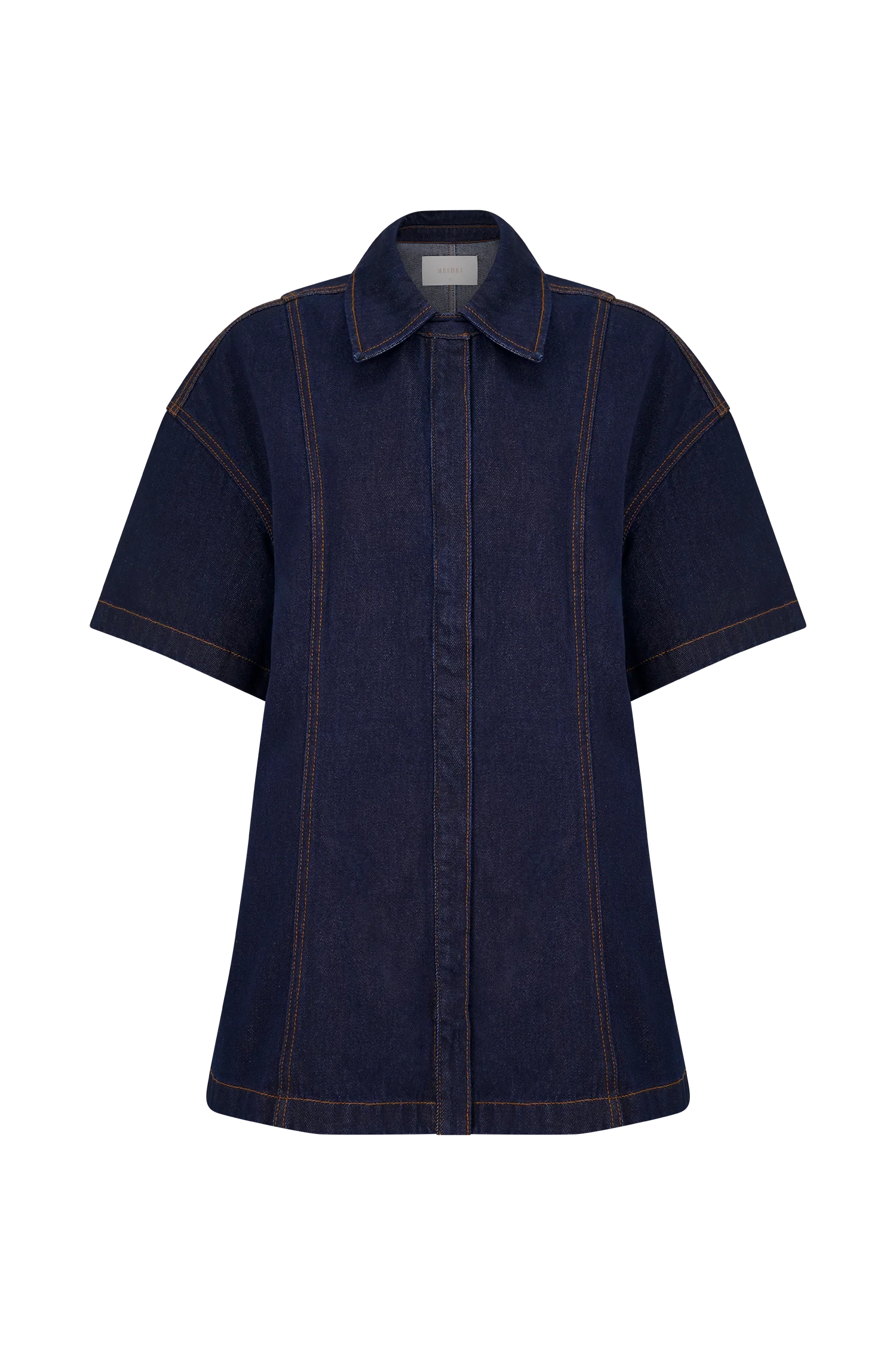 Maya Oversized Denim Shirt Indigo Blue