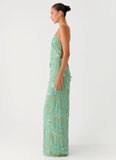 Vietta Sequin Cami Maxi Dress Mint